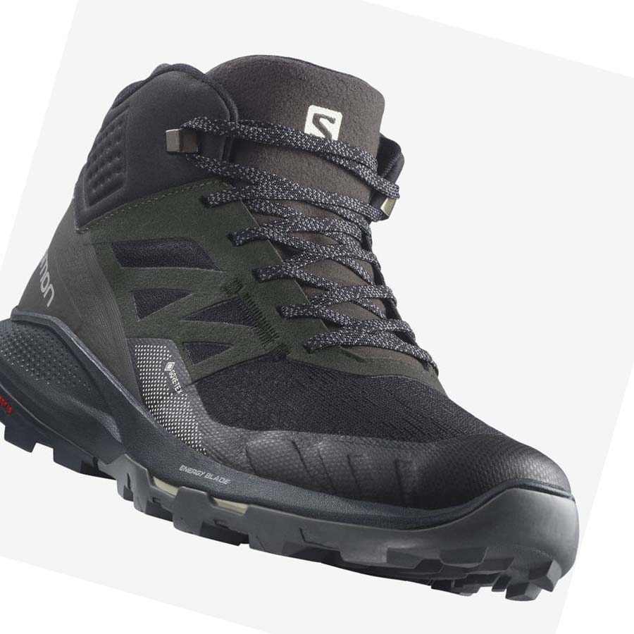 Tenis Senderismo Salomon OUTPULSE MID GORE-TEX Hombre Negros | MX 3541RVD